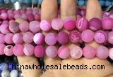 CAA1452 15.5 inches 14mm round matte druzy agate beads