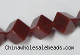 CAA148 15.5 inches 10*10mm cube red agate gemstone beads