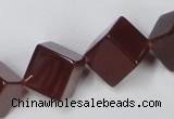 CAA149 15.5 inches 12*12mm cube red agate gemstone beads