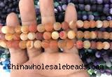 CAA1490 15.5 inches 6mm round matte banded agate beads wholesale