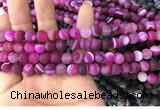 CAA1500 15.5 inches 6mm round matte banded agate beads wholesale