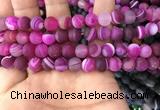 CAA1502 15.5 inches 10mm round matte banded agate beads wholesale