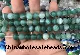 CAA1516 15.5 inches 8mm round matte banded agate beads wholesale