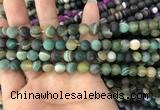 CAA1520 15.5 inches 6mm round matte banded agate beads wholesale