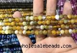 CAA1548 15.5 inches 4mm round banded agate beads wholesale