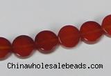 CAA155 15.5 inches 10mm coin red agate gemstone beads