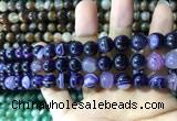 CAA1556 15.5 inches 8mm round banded agate beads wholesale