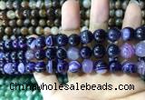 CAA1556 15.5 inches 8mm round banded agate beads wholesale