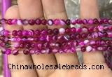 CAA1560 15.5 inches 4mm round banded agate beads wholesale