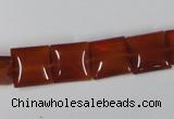 CAA160 15.5 inches 12*12mm square red agate gemstone beads