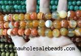 CAA1611 15.5 inches 10mm round banded agate beads wholesale