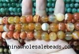 CAA1612 15.5 inches 12mm round banded agate beads wholesale