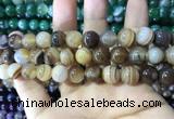 CAA1618 15.5 inches 12mm round banded agate beads wholesale