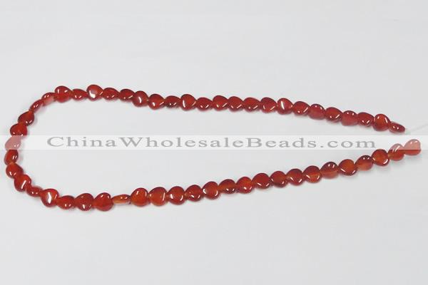 CAA162 15.5 inches 8*8mm heart red agate gemstone beads