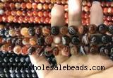 CAA1621 15.5 inches 6mm round banded agate beads wholesale