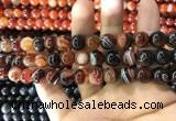 CAA1623 15.5 inches 10mm round banded agate beads wholesale