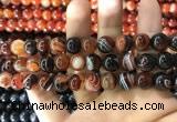 CAA1624 15.5 inches 12mm round banded agate beads wholesale