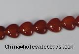 CAA163 15.5 inches 10*10mm heart red agate gemstone beads