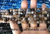 CAA1635 15.5 inches 6mm faceted round banded agate beads
