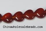 CAA164 15.5 inches 12*12mm heart red agate gemstone beads