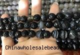 CAA1643 15.5 inches 12mm faceted round banded agate beads