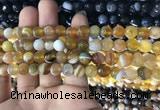 CAA1646 15.5 inches 8mm faceted round banded agate beads