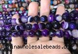 CAA1652 15.5 inches 10mm faceted round banded agate beads