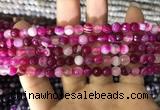 CAA1655 15.5 inches 6mm faceted round banded agate beads