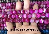 CAA1657 15.5 inches 10mm faceted round banded agate beads