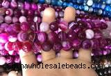 CAA1658 15.5 inches 12mm faceted round banded agate beads