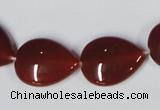 CAA166 15.5 inches 15*20mm flat teardrop red agate gemstone beads