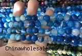 CAA1666 15.5 inches 8mm faceted round banded agate beads