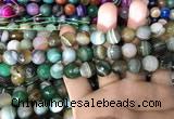 CAA1673 15.5 inches 12mm faceted round banded agate beads