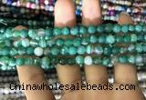 CAA1675 15.5 inches 6mm faceted round banded agate beads