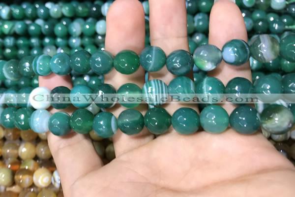 CAA1677 15.5 inches 10mm faceted round banded agate beads