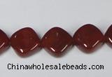 CAA168 15.5 inches 13*13mm diamond red agate gemstone beads