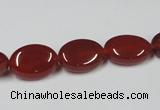 CAA169 15.5 inches 10*14mm oval red agate gemstone beads