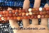 CAA1712 15 inches 8mm faceted round fire crackle agate beads