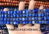 CAA1718 15 inches 8mm faceted round fire crackle agate beads