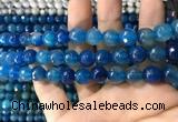 CAA1738 15 inches 10mm faceted round fire crackle agate beads