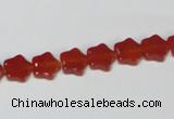 CAA174 15.5 inches 8*8mm star red agate gemstone beads