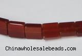 CAA175 15.5 inches 10*10mm square red agate gemstone beads