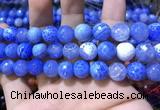 CAA1750 15 inches 12mm faceted round fire crackle agate beads