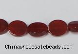 CAA176 15.5 inches 10*12mm oval red agate gemstone beads