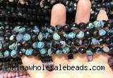 CAA1765 15 inches 8mm faceted round fire crackle agate beads