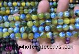 CAA1769 15 inches 8mm faceted round fire crackle agate beads