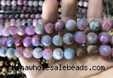 CAA1788 15 inches 10mm faceted round fire crackle agate beads