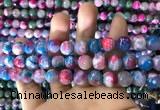 CAA1789 15 inches 10mm faceted round fire crackle agate beads