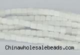 CAA18 15.5 inches 4*4mm cube white agate gemstone beads wholesale