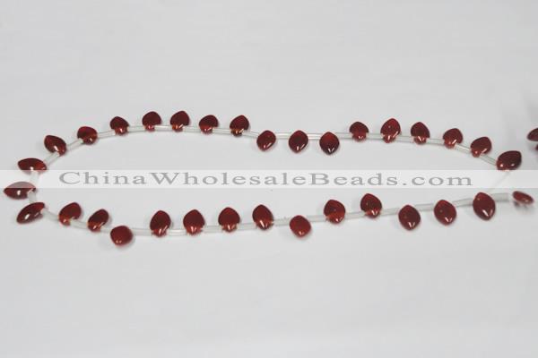 CAA184 Top-drilled 8*12mm marquise red agate gemstone beads